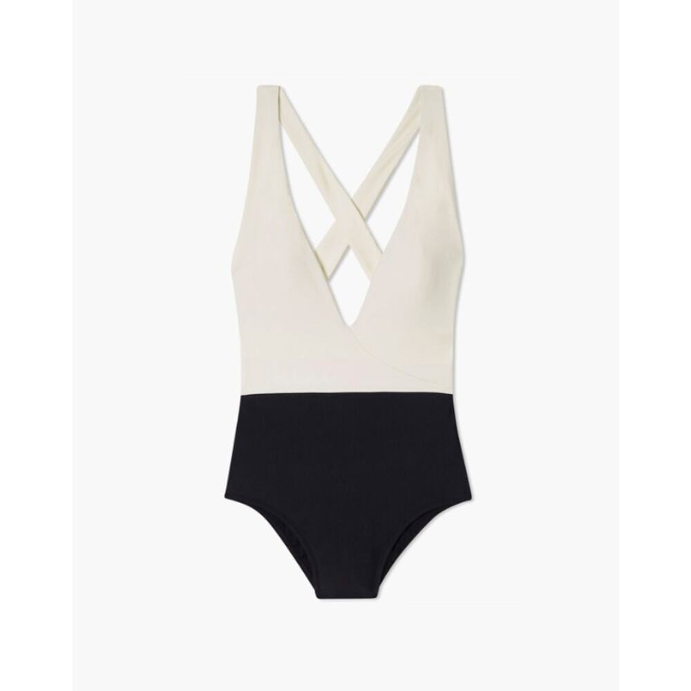 Summersalt Deep Dive Women's One-Piece Swimsuit White and Black sz. 14 - Picture 4 of 11